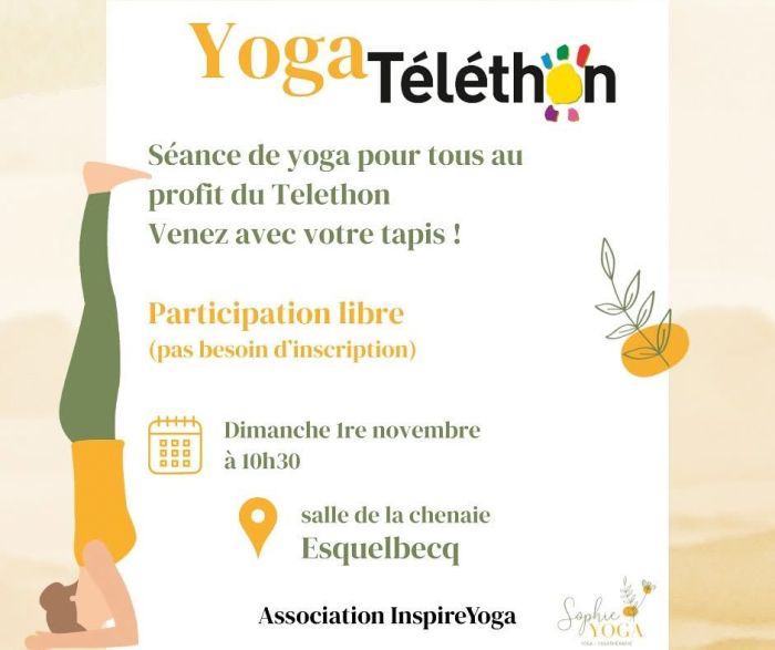 Séance de yoga pour tous au profit du Téléthon